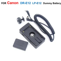 LP-E12 Dummy Battery DR-E12 DC Coupler With NP F550 F750 F970 Battery Adapter Plate Kit For Canon EOS M M2 M10 M50 M100 M200