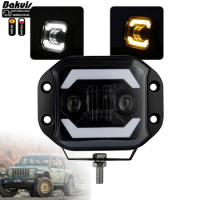 5" Flush Mount LED Work Light Bar Off Road 12V 24V 40W Spot Beam LED Pods Light Bar for Car Truck Atv Jeep Headlight