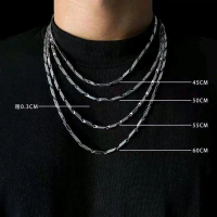 Kalung titanium model rantai padi warna silver