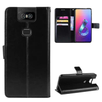 For Asus Zenfone 6 ZS630KL Case Flip Wallet Phone Case For Asus Zenfone 6Z ZS630KL Case I01WD 2019 Stand Function Card Holder