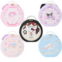 【小禮堂】母親節禮物 Sanrio 三麗鷗 圓形硬殼手提化妝箱 角色款 Kitty 雙子星 酷洛米(平輸品)