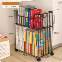 收納置物架【（啞光黑-大號）雙層帶輪】  