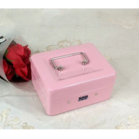 Cash Box with Money Tray Combination Lock Metal Money Box with Cash Tray Portable Lock Box for Home Office
