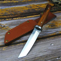 Japanese 9CR18MOV outdoor self-defence fishing knife jungle hunting knife outdoor sharp tactical knife + leather cover