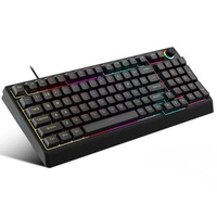UNITECH Keyboard Gaming Mechanical HYPERION 98 Keys RGB LED – Knob Volume – Anti-Ghosting 26 Keys Bl