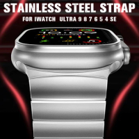 Stainless Steel Strap for Apple Watch Ultra 2 49mm 42mm 44 45mm Band for IWatch Series 9 8 7 6 5 4 Se Link Correa Metal Bracelet
