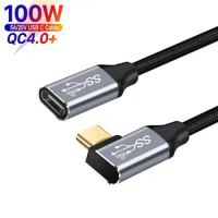 100W PD Fast Charging Cable 10Gbps USB 3.1 Gen 2 Type C Extension Cable Male to Female Data Line 4K@60HZ Video Cord For Laptop
