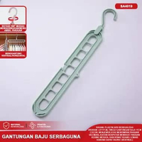 Gantungan Baju Lipat Multifungsi 360°/ Hanger Besi Lapis Plastik/ Gantungan Jemuran dengan Jepitan 2