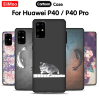 EiiMoo 3D Patterned Case For Huawei P40 Case For Huawei P40Pro Cartoon Soft Silicone TPU Cover For Huawei P 40 P40 Pro Case