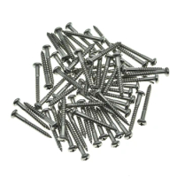 KAISH 60pcs Stainless Steel Phillips oval-head Vintage Style Guitar Tremolo Bridge Mounting Screws for Fender Strat/Stratocaster