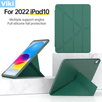 Triple Fold TPU Silicone Soft Tablet Case for Apple Ipad 10 Pro 11 Air 2 3 4 Mini 6 9.7 10.5 10.9 12.9 Inch Translucent Cover