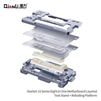 QIANLI iSocket 8 in 1 Motherboard Layered Test Stand for 15 Plus Pro Pro Max Logic Board Function Detection Reballing Platform