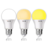 หลอดไฟ LED ทรงกลม 9w  3สีในหลอดเดียว