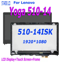 14" For Lenovo Yoga 510 14 Yoga 510-14 Yoga 510-14ISK LCD Display Touch Screen Digitizer Assembly Frame YOGA 510 14ISK 1920*1080