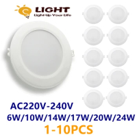 LED Downlight Anti-Glare Led Ceiling Lamp 6W 10W 14W 17W 20W 24W LED Spot Lighting Bedroom Kitchen Led Recessed Downlight