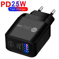 PD 25W USB Charger Quick Charge QC3.0 Fast Phone Wall Charger Adapter For iPhone 13 12 11 Pro Max iPad Huawei Xiaomi Samsung S22
