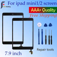 For iPad Mini1 mini2 A1432 A1454 A1455 A1489 A1490 Touch Screen Digitizer +IC Chip Connector Flex+Key Button+AAA quality