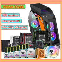 HUANANZHI X99-T8 motherboard in PC case 512G SSD 600W PSU CPU Xeon E5 2678 V3 CPU cooler RAM 64G 1866 RECC video card RTX2060 6G