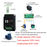1.5KW 220V AC Single Phase Input Mini Frequency Inverter to 220V 1Phase Output V/F Motor Drive Frequency Converter 50/60Hz