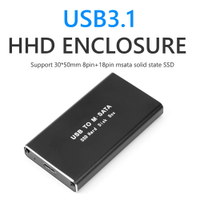 MSATA To USB 3.0/3.1 SSD Enclosure External HD Hard Drive Disk  กล่องเก็บของอะแดปเตอร์