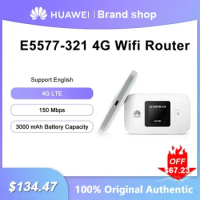 Original HUAWEI E5577-321 4G Wifi Router LTE Cat 4 150Mbps Modem Sim Card Mobile Wireless Hotspot Repeater Battery 3000mAh