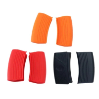 2 Pcs Silicone Cast-Iron Handle Cover Assist Handle Holder Non-Slip Pot Holder Sleeve Heat Resistant Insulated Grip