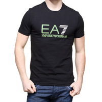 美國百分百【全新真品】Emporio Armani 短袖T恤 EA7 logo 運動 T-shirt 黑 XS H829