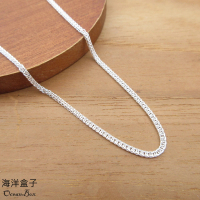 【海洋盒子】母親節禮物 18吋45cm。1.7mm寬立體細蕭邦蛇紋999純銀足銀項鍊(純銀單鍊子)