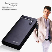 Wallet Men's Long Handbag Zipper Business Handbag Folding Button Card Bag Wallet Phone Bag Wallets for Men Luxury Purse Wallet