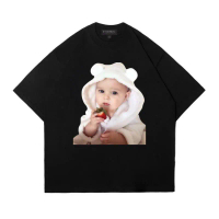 ETHEREAL Baju Kaos Oversize Pria Wanita Distro Tshirt Kekinian BabyÁo thun in hình dáng rộng thoải m