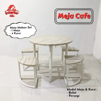 Interior Qiu Meja Makan Set Minimalis Meja Cafe Modern 4 Kursi