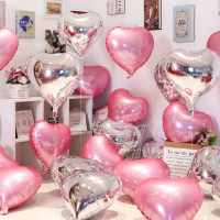 Aluminum Foil Balloon Heart Pink Floating Engagement Room Romantic Arrangement Wedding Star Birthday
