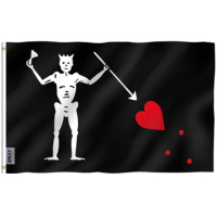 Anley 3x5 Foot Pirate Edward Teach Flag - Jolly Roger Flags Polyester