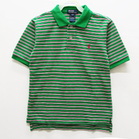 Ralph Lauren 男童經典條紋短袖POLO衫-綠色(5歲/7歲)