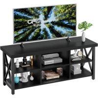 GreenForest TV Stand for TV up to 65 inches Entertainment Center with 6 Storage Cabinet for Living Room 55 inch Television Stand