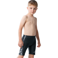 聖手牌 兒童泳裝 素面灰黑邊飾七分男童泳褲