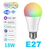 WiFi Smart LED Bulb E27 12/15/18W RGB Voice Dimmable Light Ampolleta Parlante Wifi Lamp Work With Google Assistant/Home Alexa