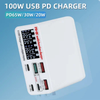 100W USB C Fast Charger Station QC3.0 USB Charger Phone Tablet Adapter PD 65W For Samsung iPhone iPAD Xiaomi