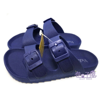 【巷子屋】童款一體成型防水勃肯拖鞋 藍色 MIT台灣製造 [2616] 超值價$198