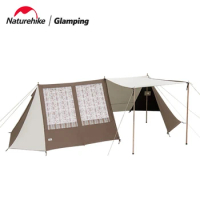 Naturehike Hammurabi Cotton Tent Outdoor Camping Shelter Canopy Triangular Tent One Bedroom &amp; One Living Room Tent With Window