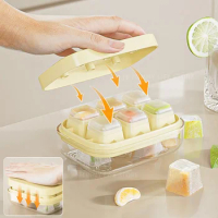 6Grid Silicone Ice Cube Mold Home Refrigerator Ice Box Press with Cover Frozen Ice Cube Magic Tool Food Grade Mini Ice Grid