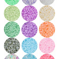 2.5mm Earring Necklace Accessories Glass Seed Beads shiny Pastel Color Opaque Seed mix Mini Rocailles beads 10g Making DIY GSB-D