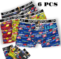 Boxer Pria { 6 Pcs  } Celana Dalam Boxer Pria Motif Printing