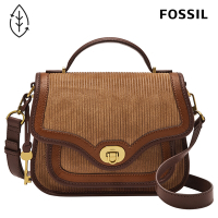 FOSSIL Heritage 真皮麂皮絨壓紋復古兩用斜背包-棕色 ZB1816249