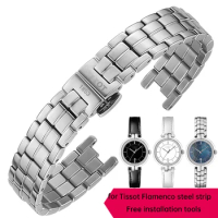 for Tissot T094 Flamenco 1853 Steel Band T094210A Original Factory Concave Precision Steel Women's Watch Band Chain 12mm