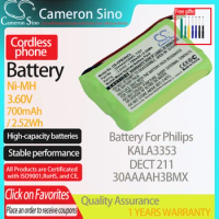 CameronSino Battery for Philips KALA3353 DECT 211 fits GP 65AAAH2BMX Cordless phone Battery,Landline battery 700mAh 3.60V Ni-MH