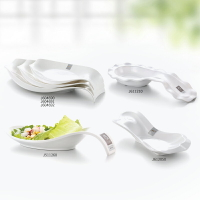 密胺火鍋盤子仿瓷創意白色水果盤小吃沙拉盤塑料蔬菜牛肉丸碗帶柄