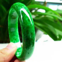 Ancient Craft Jewelry Natural Original Ecological Pattern Fine Jade Bracelet Emerald Green Bangle Accessories
