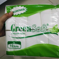 Tissue Green Soft Coreless Ekonomis isi 10 Rolls