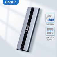 EAGET External SSD 1tb 2tb Portable SSD 512GB USB 3.2 Type C Hard Drive M.2 SATA Solid State Disk For PS5 Laptop Game Drone